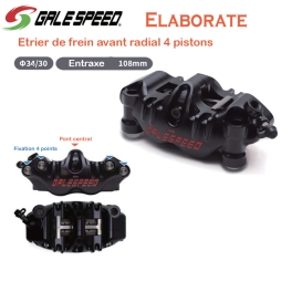 Etrier de frein avant complet RADIAL, modèle ELABORATE, version 4 pistons