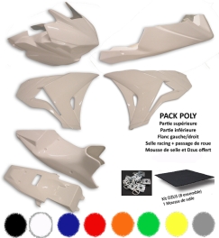 Ensemble pack carénage. Fintion gelcoat teinté dans la masse