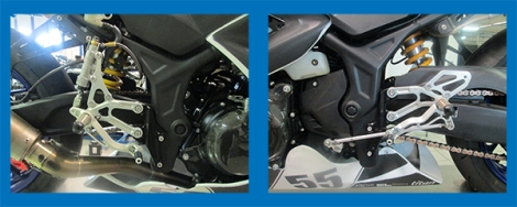 Commandes reculées Robby Moto modèle EVO YAMAHA YZF R3 2014 +