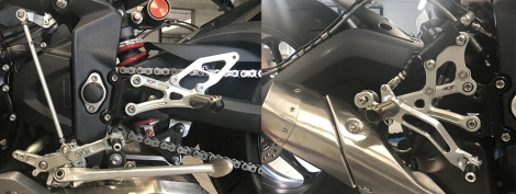 Commandes reculées Robby Moto modèle EVO TRIUMPH STREET TRIPLE R/S/RS 2017 2014