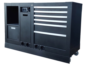 Meuble de service permettant un travail en atelier comme sur piste