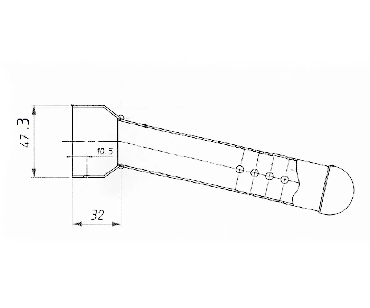 Chicane nid d'abeille pour silencieux rond ou oval  - d.47,3 d.30 18°