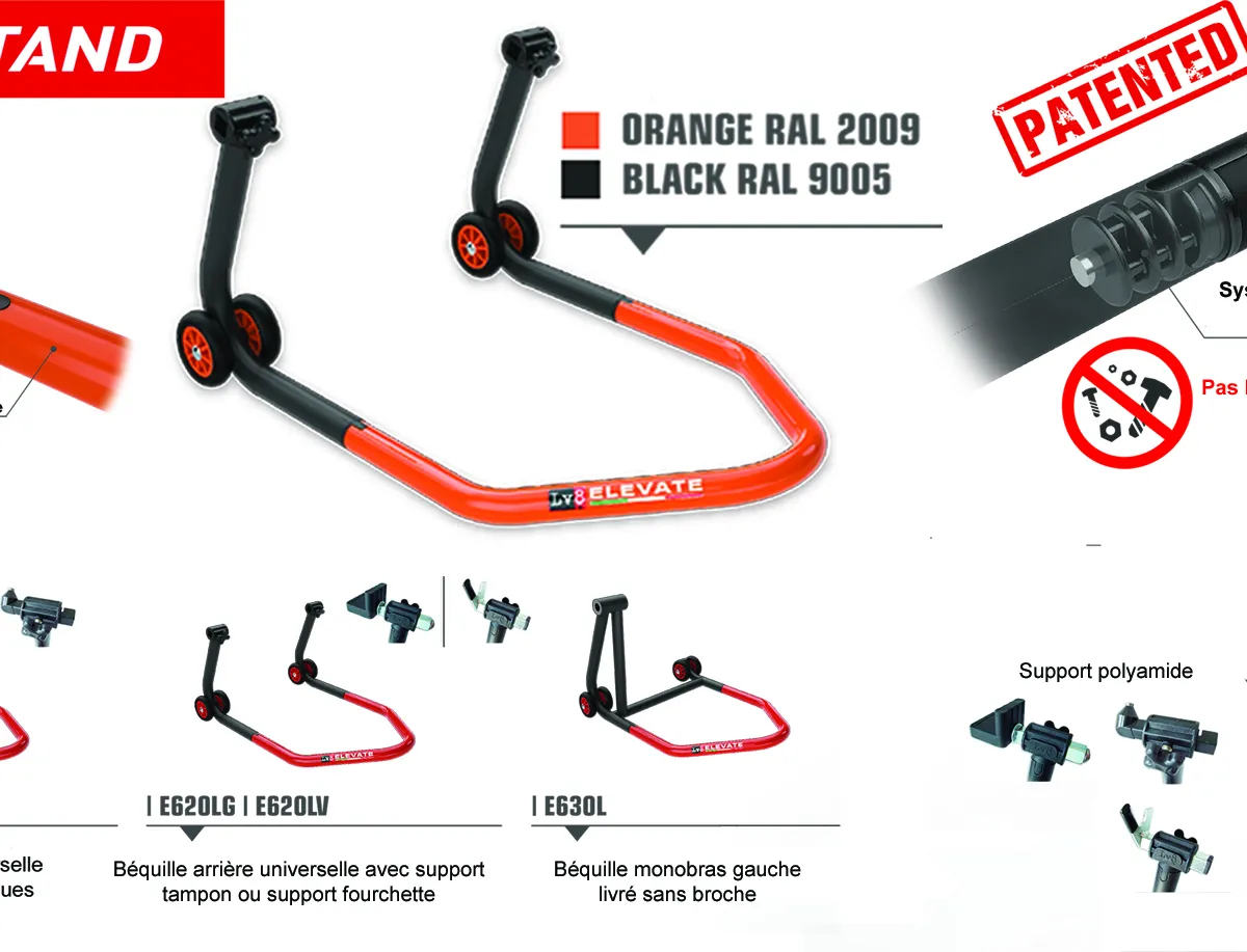 BEQUILLE ARRIERE U-STAND AVEC FOURCHETTE