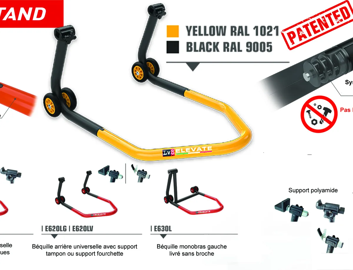 BEQUILLE ARRIERE U-STAND AVEC FOURCHETTE