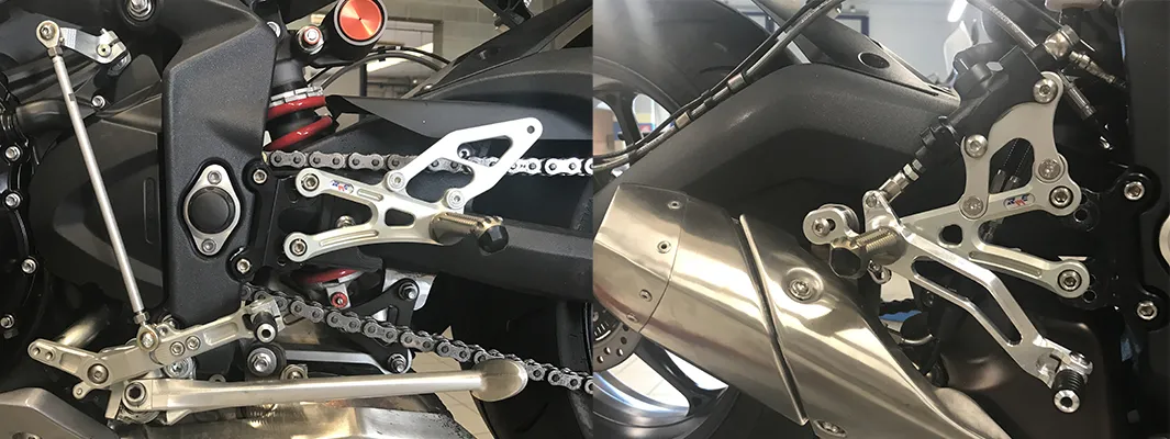 Commandes reculées Robby Moto modèle EVO TRIUMPH 675 STREET TRIPLE/DAYTONA 2007 2012