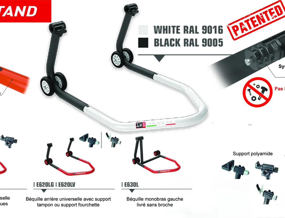 BEQUILLE ARRIERE U-STAND AVEC FOURCHETTE