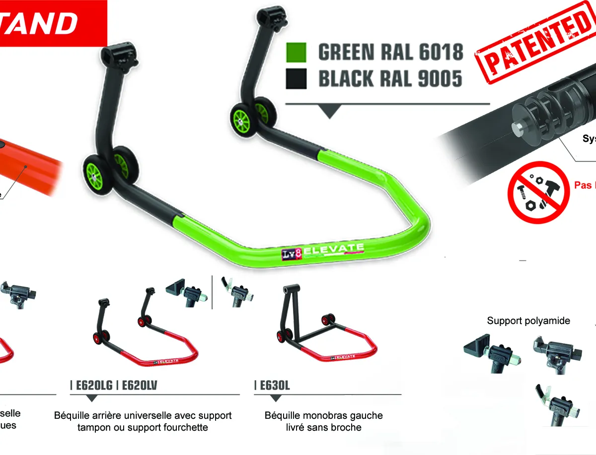 BEQUILLE ARRIERE U-STAND AVEC FOURCHETTE