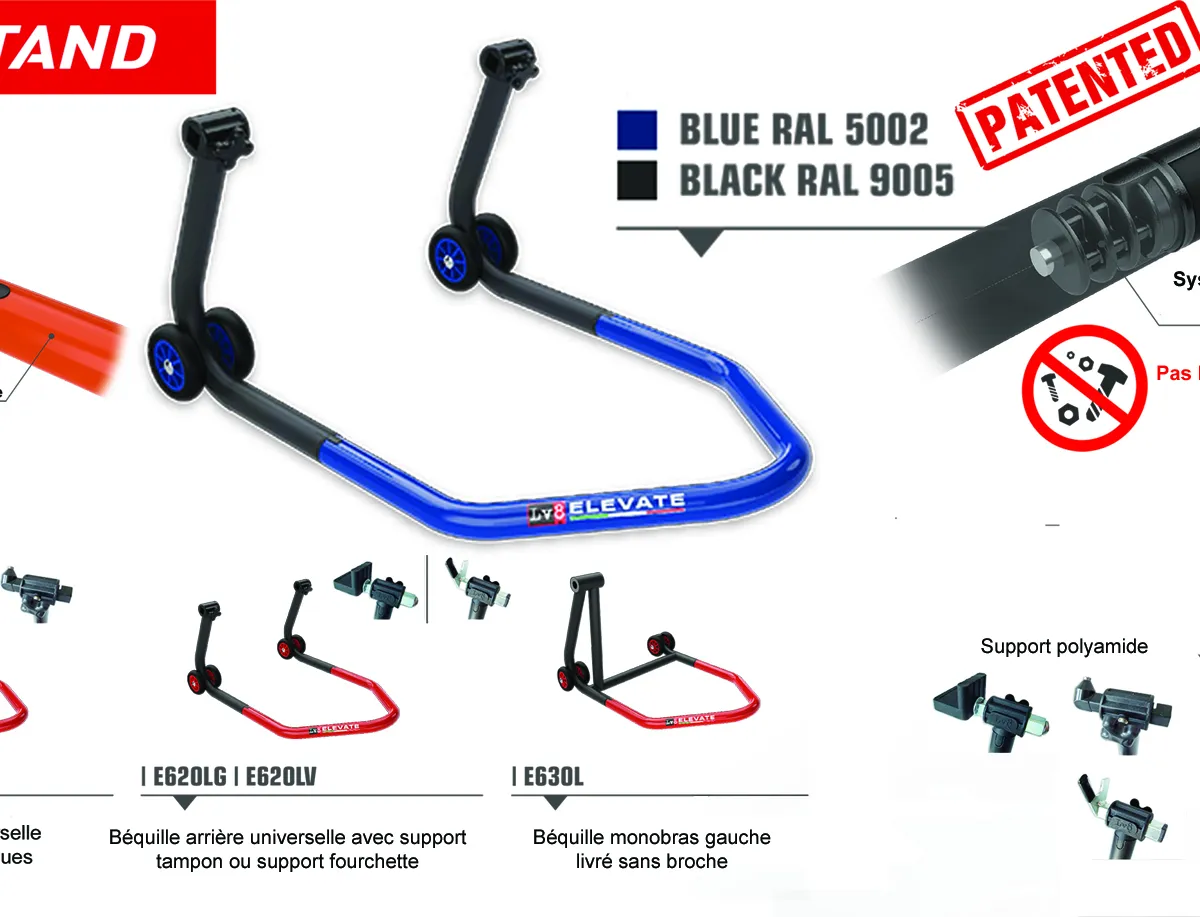 BEQUILLE ARRIERE U-STAND AVEC FOURCHETTE