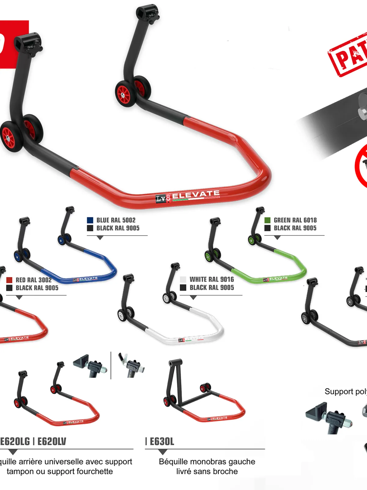 BEQUILLE ARRIERE U-STAND AVEC FOURCHETTE