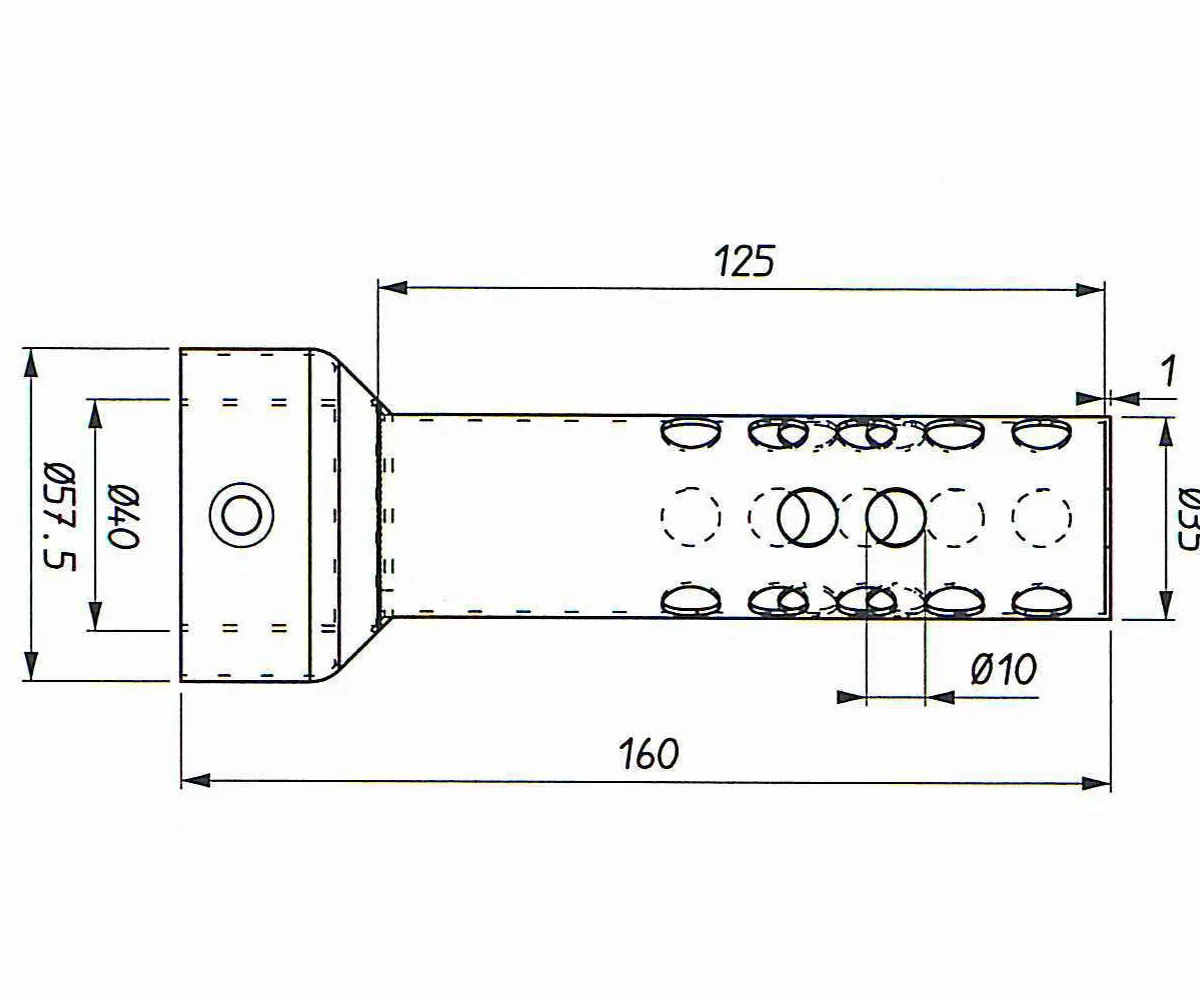 Chicane nid d'abeille pour silencieux MOTO GP  - d.57,5 d.35 00°