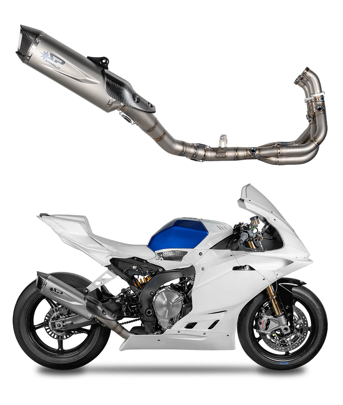 Ligne complète racing collecteur TITANE + silencieux Force EVO titane